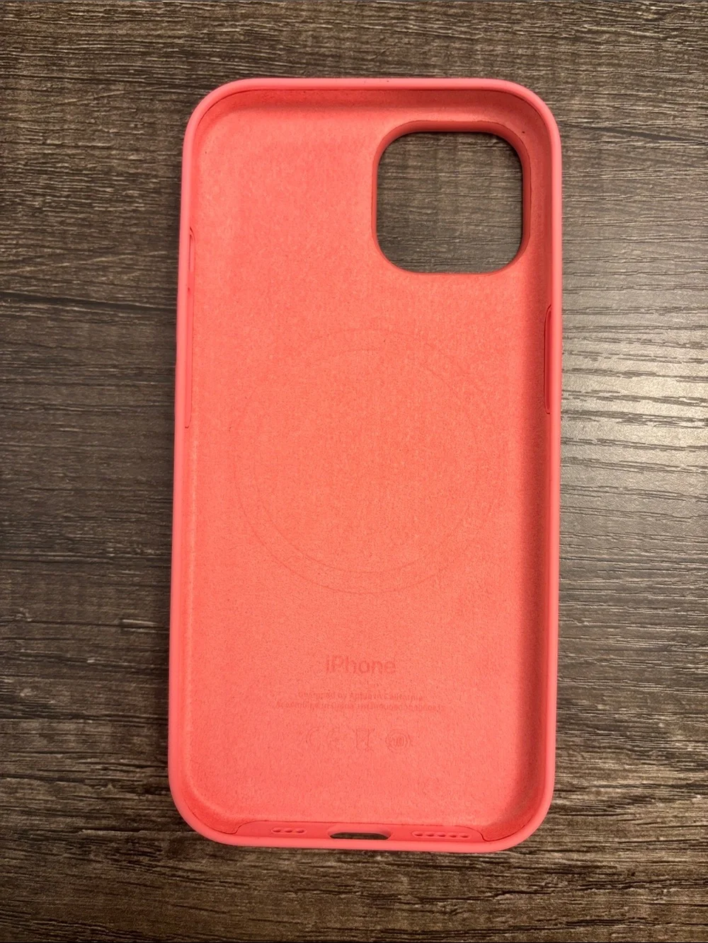 Apple Silicone iPhone Case - Coral Pink & Black